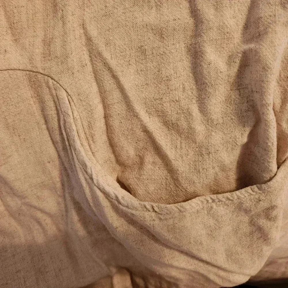 Authentic Organic Japanese Sweater Cardigan Pockets Artistic Beige Tan Straw - Picture 6 of 9